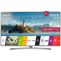 LG 49UJ670V LED HDR 4K Ultra HD Smart TV, 49 with Freeview Play & Crescent Stand, Grey